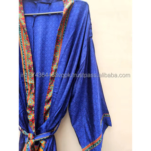 Sari de Seda Indio para Mujer, Estilo Bohemio Vintage, Bordado a Mano, Cintura Elástica, Transpirable, Vestido de Playa - Product Image 4