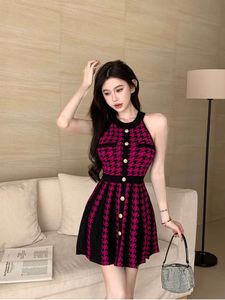 Robe Courte d'Été Sans Manches pour Femme, Col Halter, Coupe Moulante, Plissée, Évasée, pour Soirée ou Tenue Décontractée, Taille Unique - Product Image 6