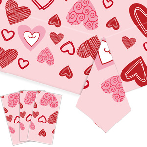 Valentine's Day <b>Tablecloth</b> <b>Rectangle</b> Digital Printing Pink Heart Pattern Party Decoration for Valentine's Day - Product Image 5