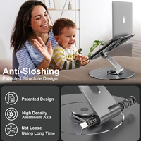 Nouveau support pour ordinateur portable en aluminium, hauteur réglable, rotation à 360°, réglage de l'angle, pliable, durable, antidérapant, support solide pour ordinateurs portables
