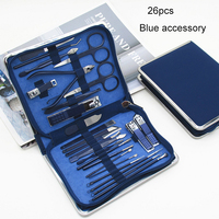 Kit de soin des ongles professionnel 26-en-1 en acier au carbone pour hommes et femmes, outil de beauté pour manucure et pédicure
