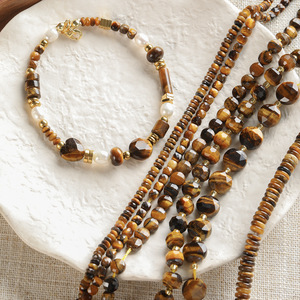 Natural Tiger's Eye Beads Faceted Abacus Tube <b>Spacer</b> Beads For DIY Bracelet Necklace Handmade Jewelry Making Gemstone LooseBeads - Product Image 3