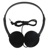 Écouteurs filaires avec casque d'avion jetable noir à 180 degrés pour écouter de la musique dans les avions