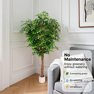 Albero di Olmo Banyan Artificiale ad Alta Simulazione, Grande Pianta da Pavimento per Decorazione d'Interni e Atmosfera in Soggiorno - Product Image 2
