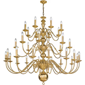 Three-story Living Room Pendant Lamp Candle <b>Lantern</b> Brass Ball Spacious Townhouse <b>Copper</b> Chandelier Lights Layers LC091 Chandeli - Product Image 1