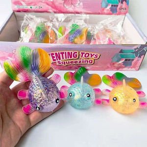 Jouet anti-stress en TPR Maltose Goldfish à compression lente avec boîte de ventilation à paillettes Aurora - Product Image 4