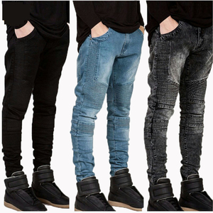 Venta al por mayor de diseños personalizados de alta calidad de moda de mezclilla pantalones ajustados de algodón pantalones ajustados para los hombres - Product Image 2