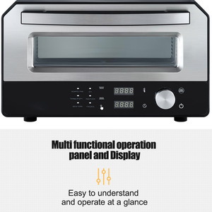 JG2-12P1 12 inch thép không gỉ Lò nướng bánh Pizza điện nhà sưởi ấm nhanh chóng 400 độ đối lưu tính năng kim loại Dynamo Lò nướng bánh pizza - Product Image 3