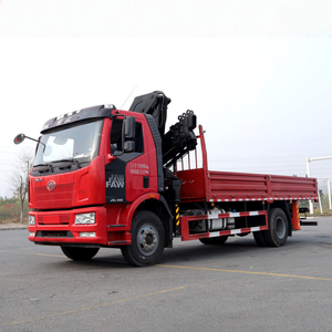 รถบรรทุกติดเครน FAW J6 4x2 ขนาด 10 ตัน 12 ตัน พร้อมบูมยืดไสลด์สำหรับขนส่งวัสดุ - Product Image 5