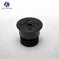 Adaptateur de capteur optique pour caméra en aluminium anodisé noir, usiné avec précision par CNC et EDM, à montage fileté à bride, vérifié CMM, étanchéité garantie