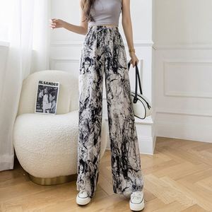 <span class=keywords><strong>Pantalon</strong></span> décontracté pour <span class=keywords><strong>femme</strong></span> du Sud-Est asiatique, coupe droite, <span class=keywords><strong>taille</strong></span> <span class=keywords><strong>haute</strong></span>, imprimé, ample, à jambes larges, toutes saisons - Product Image 3