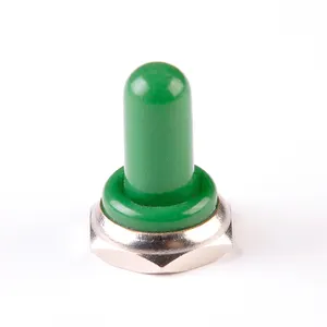 12mm Hexagonal metal base silicone head fully enclosed waterproof cap Used to toggle switch T700-3 Green Red Black Yellow