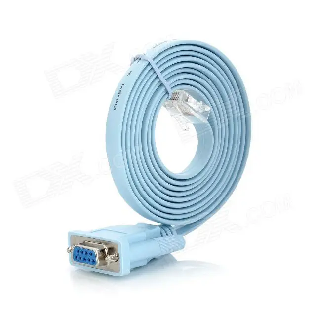 Conector Rs232 DB9 a Cable adaptador Ethernet RJ45 Cat5 para Red de enrutadores