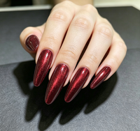 Poudre de Pigment Métallique Rouge Vin Scintillant 9D GuanZun 5-100 Microns pour Vernis à Ongles Gel, Salon et Manucure DIY