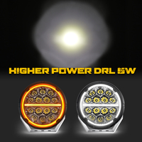 Projecteurs LED ronds de 7 pouces pour camion tout-terrain 4x4, lumière blanche ambre DRL, feux de jour