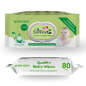 Kunden spezifische weiche Baumwolle Bio 99,9 Wasser Haushalt Flow Pack Spunlace Baby Wipes reines Wasser sauber biologisch abbaubare Feucht tücher