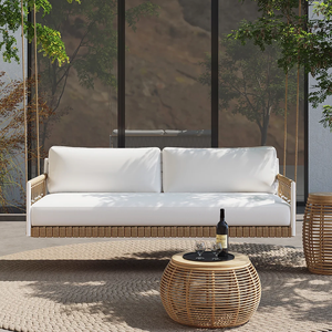 Sunway, venta al por mayor, muestra gratis, impermeable, de aluminio, dormitorio, jardín, Patio, balcón, columpio al aire libre, mecedora de ratán - Product Image 3