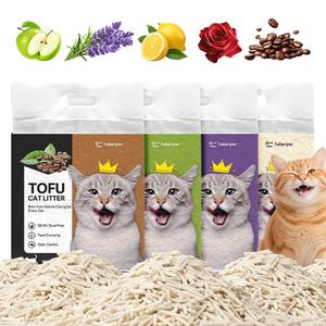 Litière pour chat en tofu biodégradable, écologique, à forte absorption, jetable dans les toilettes, faible en poussière, facile à nettoyer, contrôle des odeurs, vente en gros OEM - Product Image 1