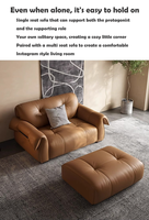 Ensemble de canapés Chesterfield de luxe modernes en cuir véritable Villa Hôtel Meubles de salon Canapés élégants