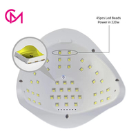 Lampe à ongles UV LED SUNX10 MAX 220/280W 45/66 LED avec logo personnalisé, 4 minuteurs, pour manucure, séchage de gel, usage professionnel et domestique