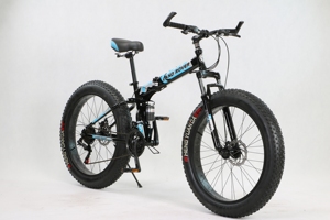Vélo de neige hybride pliable <span class=keywords><strong>24</strong></span> <span class=keywords><strong>pouces</strong></span> avec pneus larges, cadre en acier, suspension intégrale, OEM - Product Image 3
