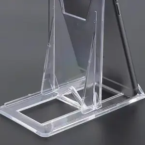 visor do telefone de slides Suppliers-Suporte de plástico transparente injetado duas peças, suporte deslizante para telefones