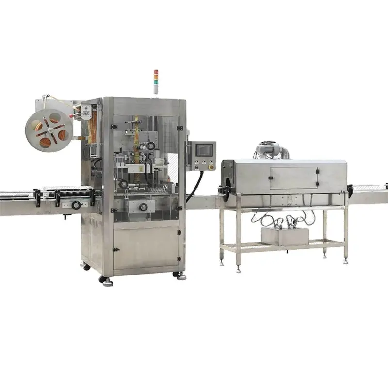 High-Speed Plastic PET PVC Jars Cans Glass Bottle Neck Label Applicator Heat Automatic Shrink Sleeve Labeling Machine