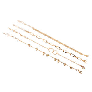 Geometric Gold Plated <b>Bracelet</b> <b>Set</b> Women's Bohemia Style Alloy Jewelry 4 Piece Fashion Jewelry <b>Sets</b> - Product Image 5