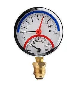 Axial temperature and pressure integrated meter, floor heating pressure gauge, radial temperature and pressure gauge