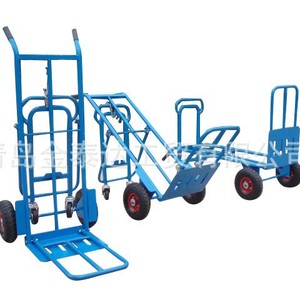 Chariot à outils pliable à quatre roues en acier thermolaqué, chariot à main industriel pour entrepôt, pliable, bleu lac - Product Image 1