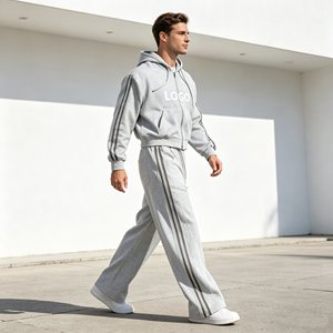 Conjuntos de sudadera con capucha para hombre, conjuntos de sudadera y pantalones de chándal de 580GSM con bordado 3D, lavado ácido y pedrería para hombre, conjuntos de joggers anchos y holgados. - Product Image 2