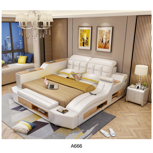 Muebles de Dormitorio, Cama King Size Multifuncional con Almacenamiento, Diseño Antiguo de Madera - Product Image 3