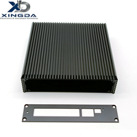 Boîtier en aluminium extrudé avec ailettes de refroidissement pleine surface, usinage CNC personnalisé OEM, coque pour appareil électronique industriel