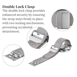 Cinturino in titanio Milanese di lusso con <span class=keywords><strong>Logo</strong></span> personalizzato 18mm cinturino in metallo traspirante per smartwatch Samsung Huawei Xiaomi - Product Image 4