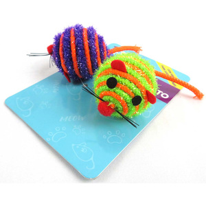 Jouets pour chats PETDOM, souris en peluche colorées, lot de 2, souris interactives en peluche pour chats et chatons - Product Image 3