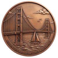 Pièce commémorative en cuivre fin .999 de 1 oz, moulée ronde, gravée en 3D en relief, avec impression sur pont en cuivre, pour récompense sportive