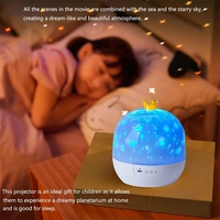 Lampe de nuit à projection 3d led Boîte à musique Étoile rotative Atmosphère veilleuse enfant