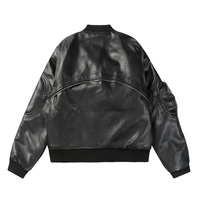 Blouson Bomber Varsity en Toile PU pour Homme avec Patch Brodé Personnalisé, Imperméable et Réversible
