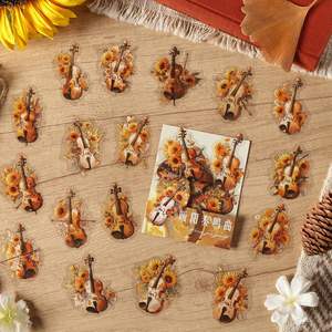 20 unids/pack Paquete de pegatinas flor Sonata serie flor instrumento Musical tema manual Material pegatinas - Product Image 3