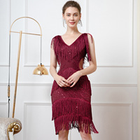 Robe à paillettes latines Costume à franges Jupe de compétition de scène de danse