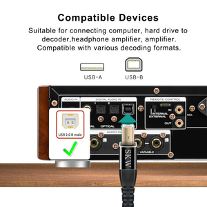 Skw audiophiles <span class=keywords><strong>USB</strong></span> 2.0 <span class=keywords><strong>DAC</strong></span> Cáp âm thanh cho máy tính để <span class=keywords><strong>DAC</strong></span> <span class=keywords><strong>USB</strong></span> Loại A để <span class=keywords><strong>USB</strong></span> Loại B Cáp máy in - Product Image 5