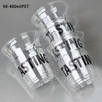 Gobelet en plastique personnalisé avec logo imprimé, jetable, pour café glacé, en PET/PP, faible MOQ, avec couvercles et pailles