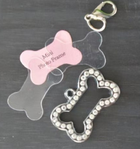 Plaques d'identification pour animaux de compagnie en strass de luxe, pour chats et chiens, gravure d'identification, cadre photo pour animaux de compagnie, cœur, os, étoile, photo, colliers pour chiens, porte-clés - Product Image 5