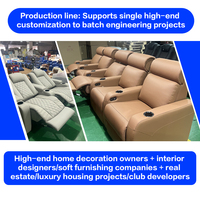 CHIHU Luxuriöses Modernes Sofa-Set Kino-Schlafsofa Holz Kunstleder-Polsterung Elektrischer Relaxsessel Ausziehbare Funktionen