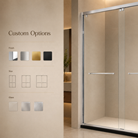 Portes de douche coulissantes en verre trempé à roulettes en acier inoxydable pour salle de bain d'hôtel, avec ou sans cadre, directement de l'usine