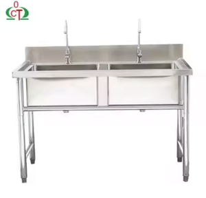 業務用厨房シンク ダブルボウル ステンレス製 ホテル用 洗濯設備用 - Product Image 5