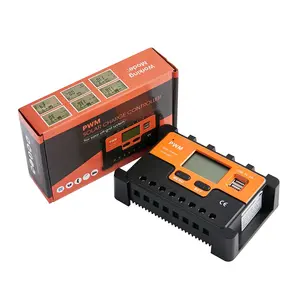 Harga produsen Shenzhen kontroler isi daya matahari PWM Manual cerdas pengisi daya surya 100A otomatis 12V 24V 48V