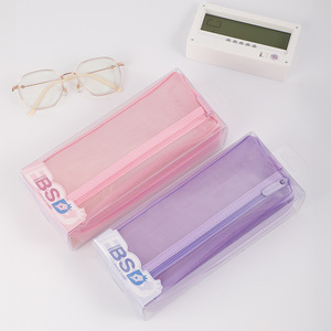 Hàn Quốc đơn giản lưới công suất lớn bút chì trường hợp trong suốt tam giác bút chì Pouch thuận tiện và thiết thực cho tổ chức - Product Image 4