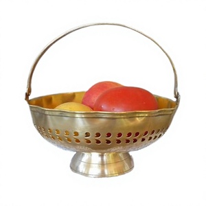 Bulk Metal <b>Gold</b> Color Fruits <b>Basket</b> With Handle Superior Quality Hotel Tableware <b>Basket</b> At Acceptable Prices - Product Image 1