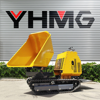 Livraison gratuite à domicile Dumper de 1,2 tonne pour la construction Mini petit camion à benne basculante sur chenilles avec moteur à essence hydraulique Chargeur à benne basculante compact
